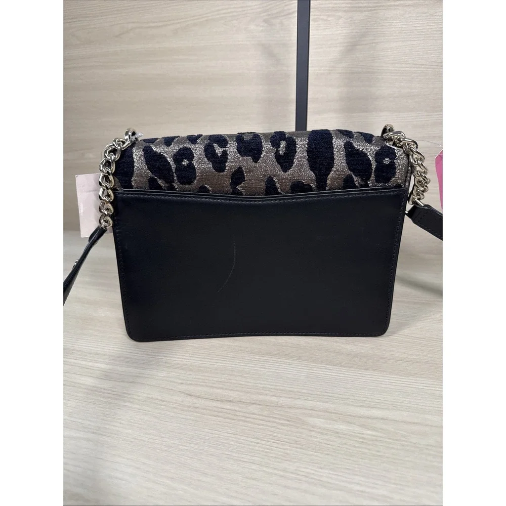 Kate Spade Neve Ocelot Medium Convertible Shoulder Crossbody Bag black gold $429